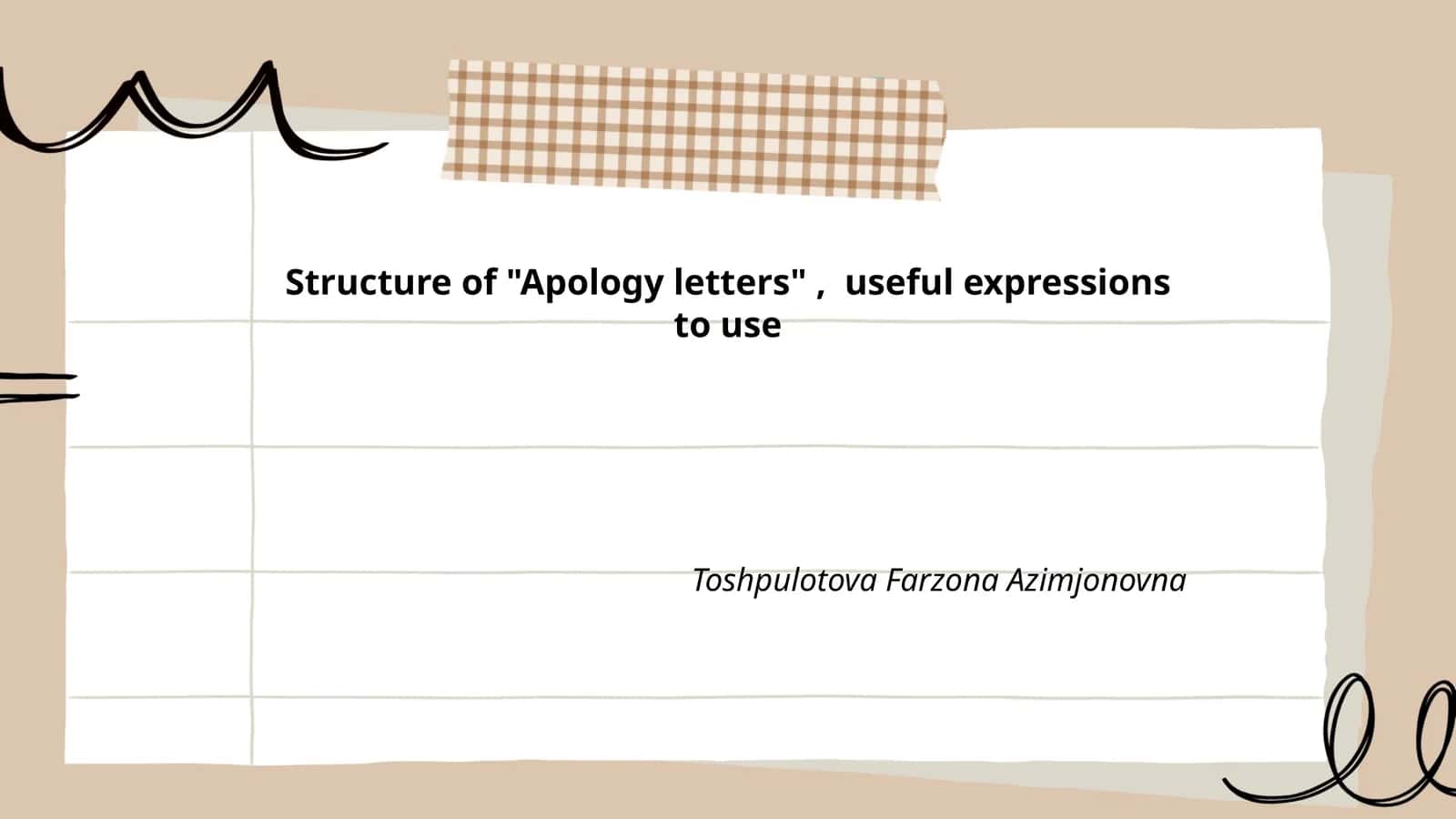 Structure of "Apology letters", useful expressions to use 1
