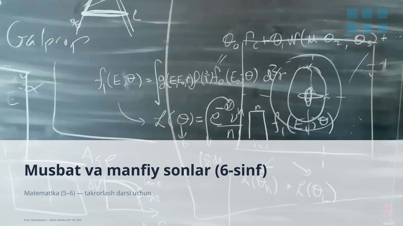 Musbat va manfiy sonlar (6-sinf) 1