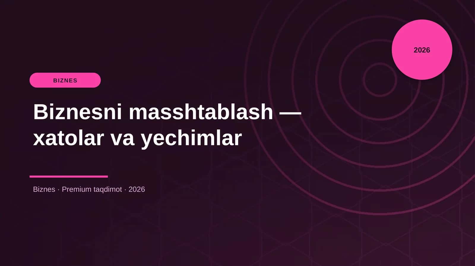 Biznesni masshtablash — xatolar va yechimlar 1