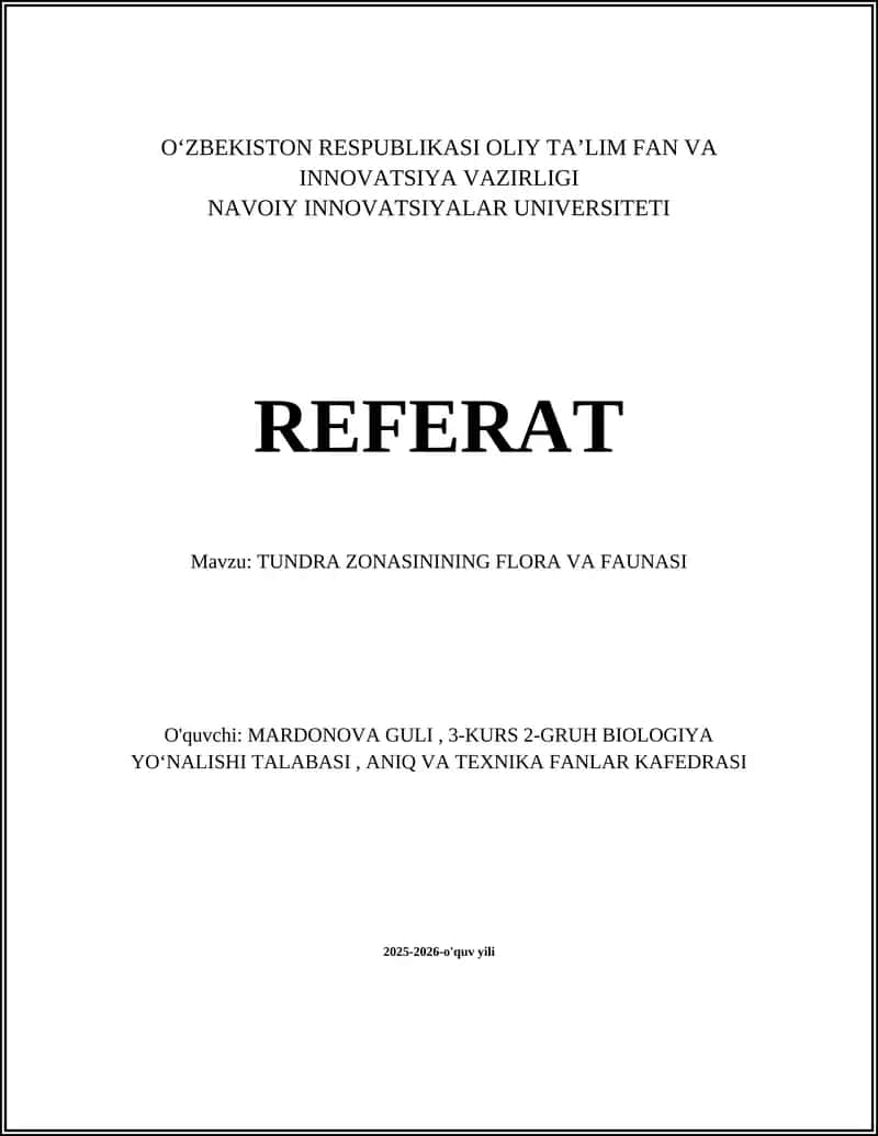 TUNDRA ZONASINING FLORA VA FAUNASI 1