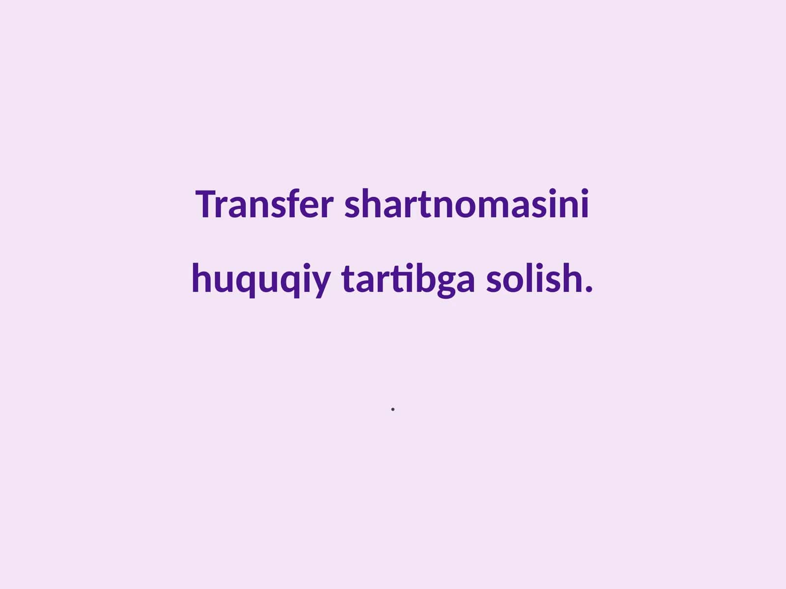 Transfer shartnomasi 1