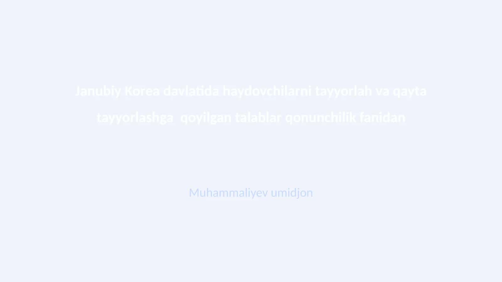 Haydovchilarni tayyorlash tizimi va qonunchilik asoslari 1
