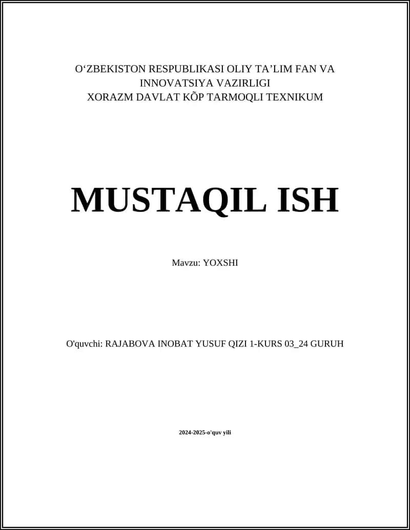 Yaxshi odob-axloq 1