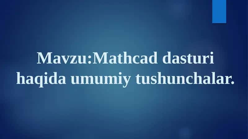 Mathcaddasturi 1