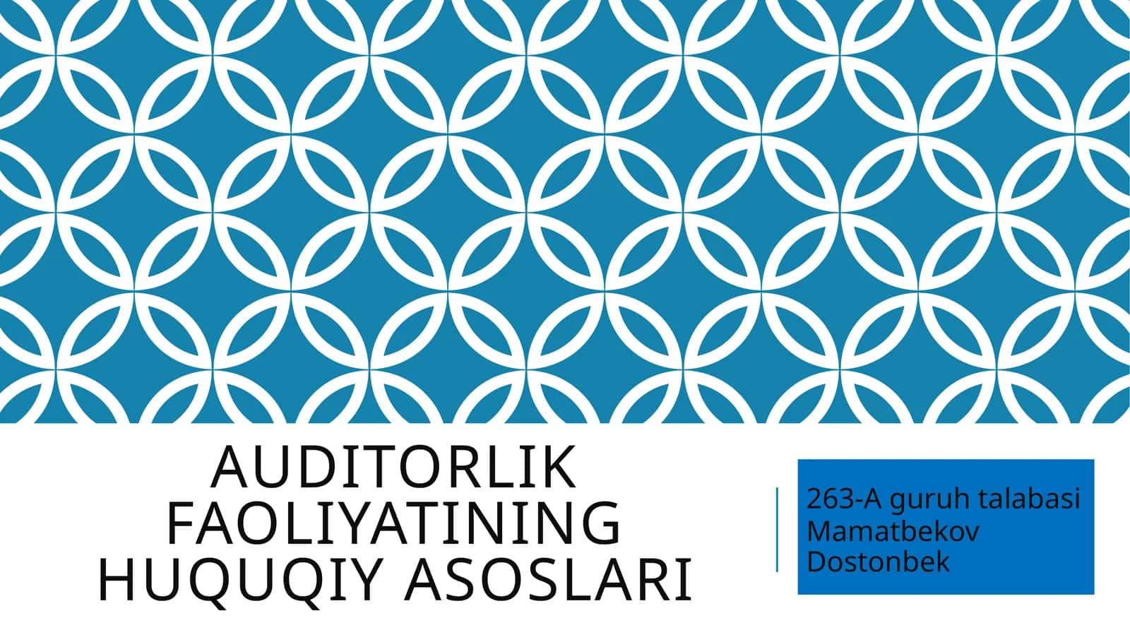 auditorlik faoliyati ning huquqiy asoslari 1