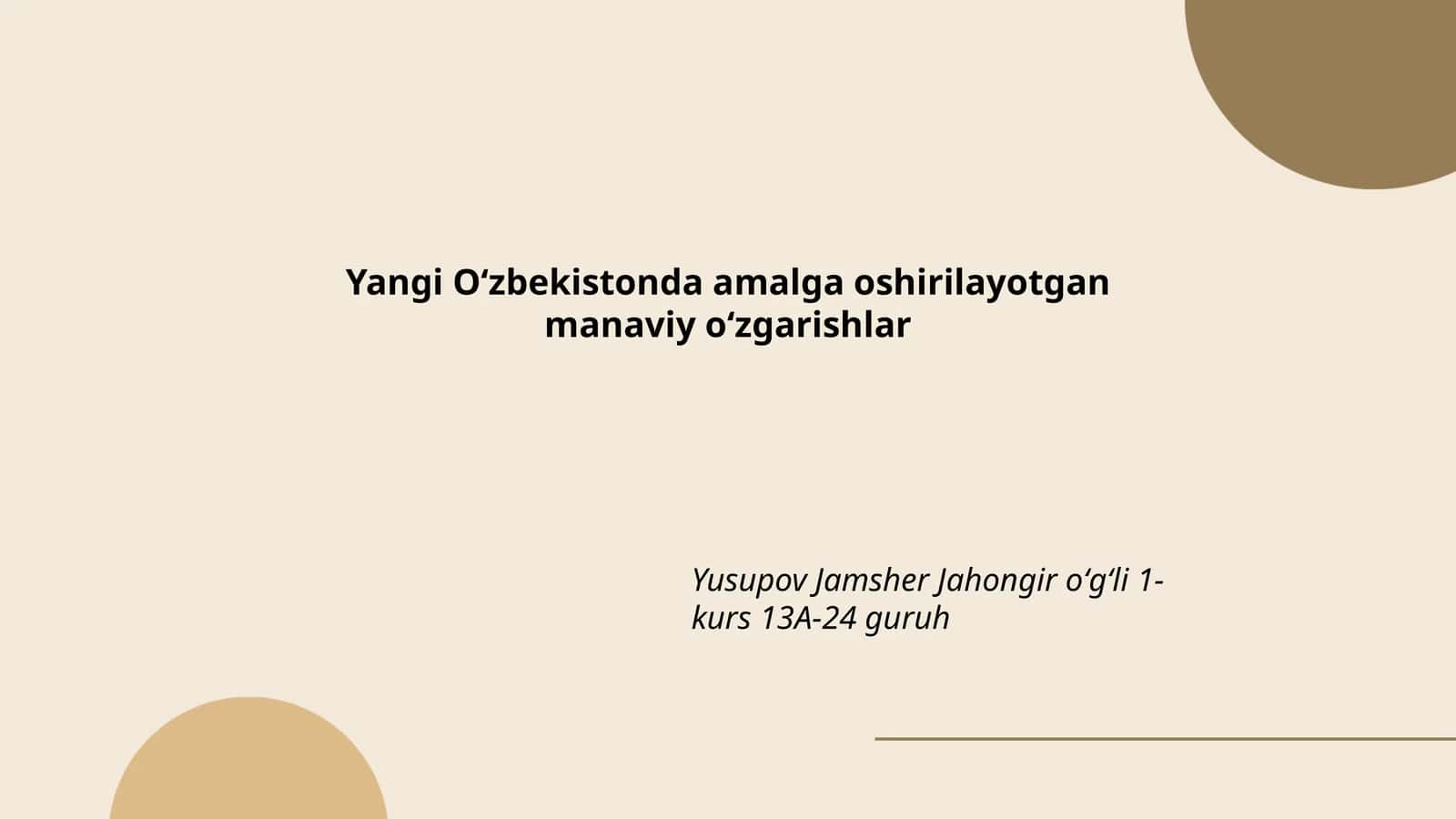 Yangi Oʻzbekistonda amalga oshirilayotgan manaviy oʻzgarishlar 1