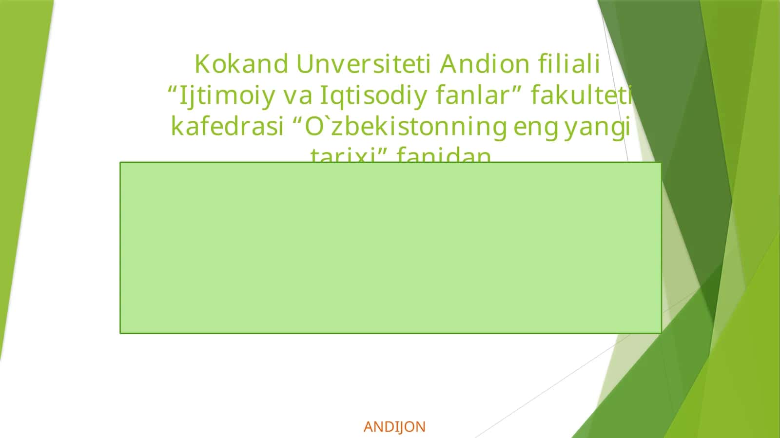 O`zbekistonning eng yaxshi tarixi 1
