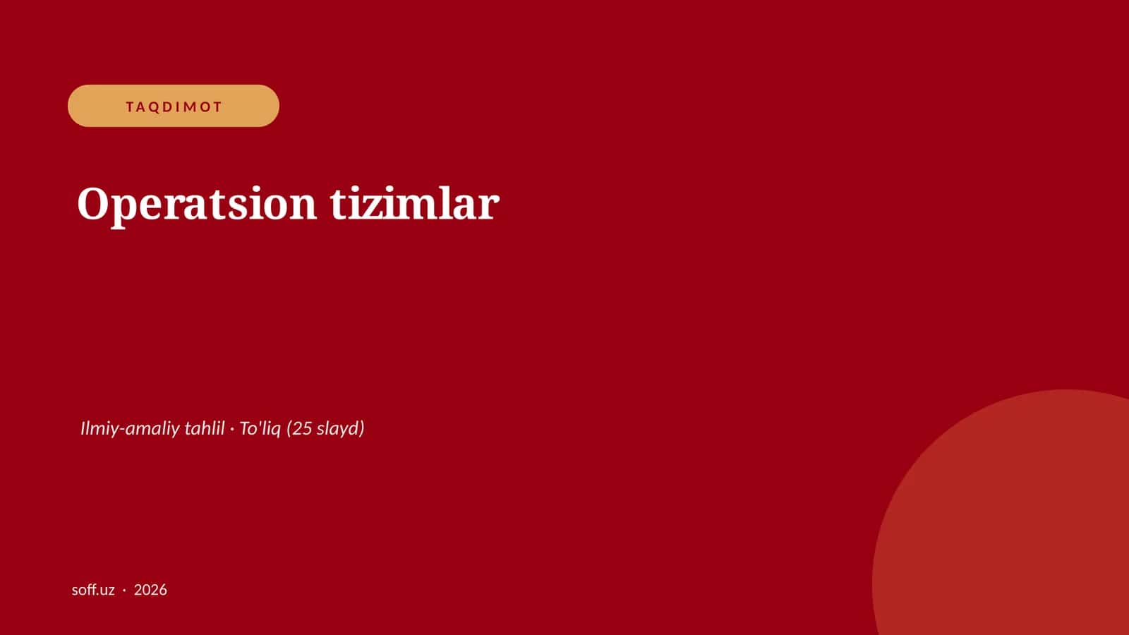 Operatsion tizimlar 1
