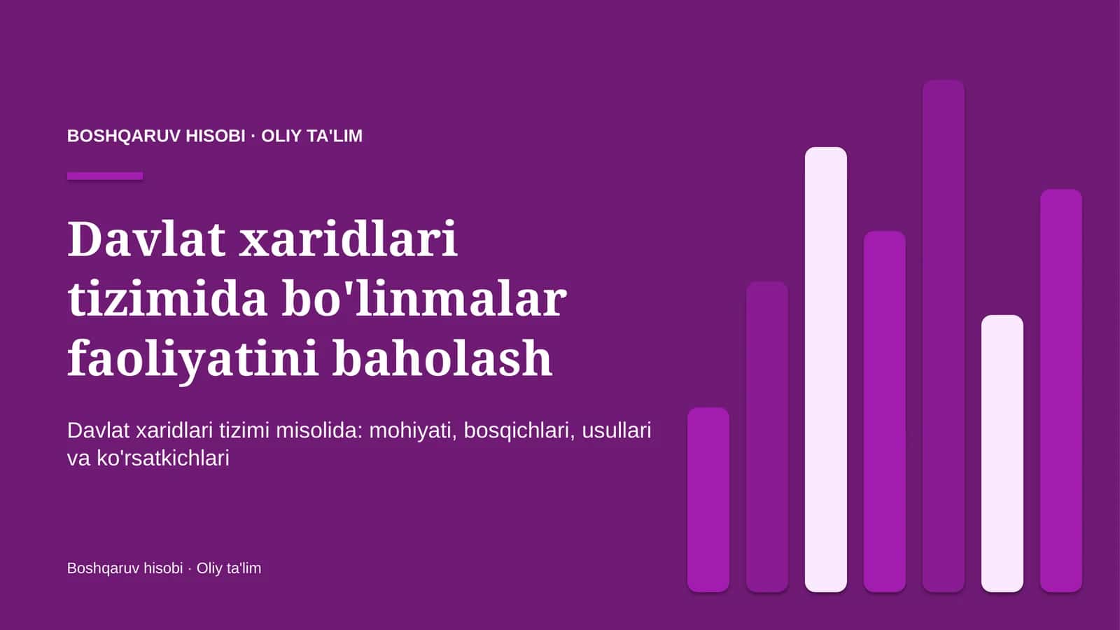 Davlat xaridlari tizimida bo'linmalar faoliyatini baholash 1