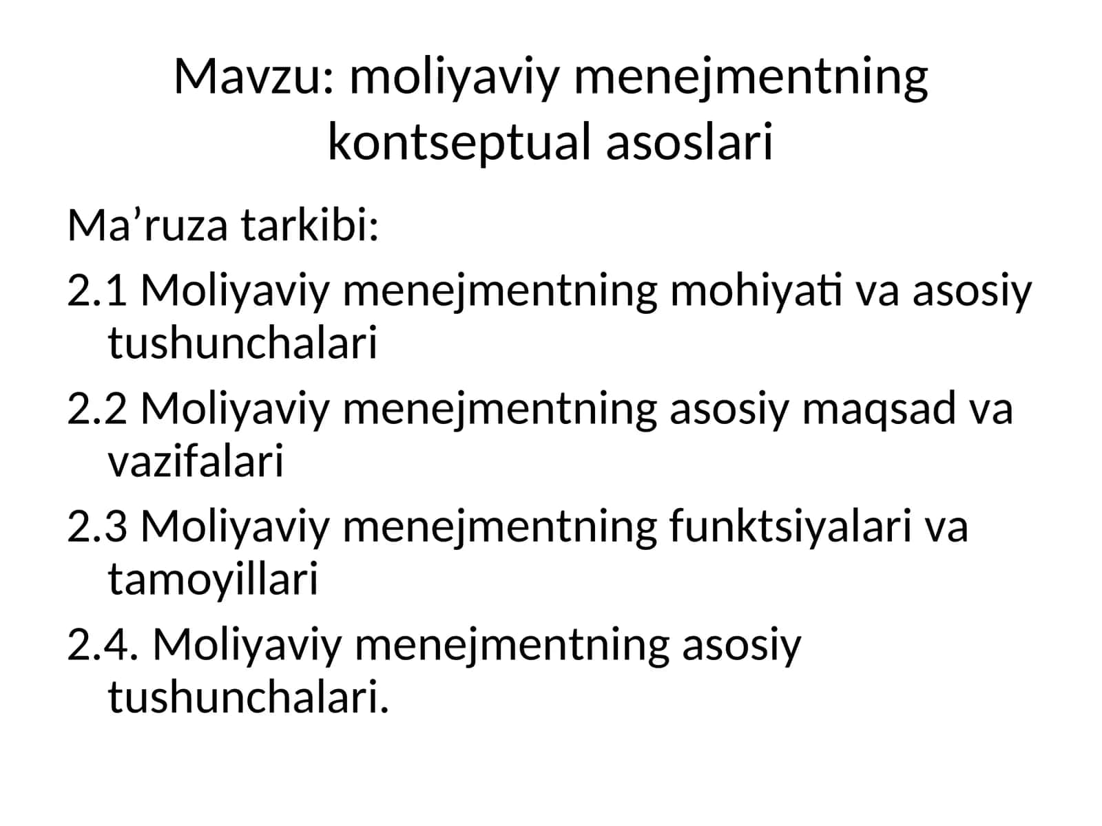 moliyaviy menejmentning kontseptual asoslari 1
