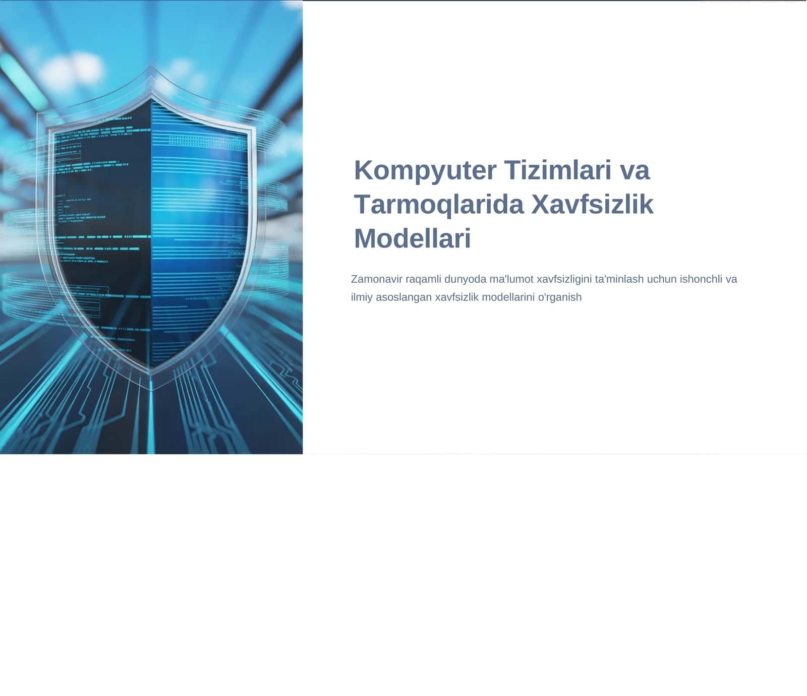Xavfsizlik Modellari 1