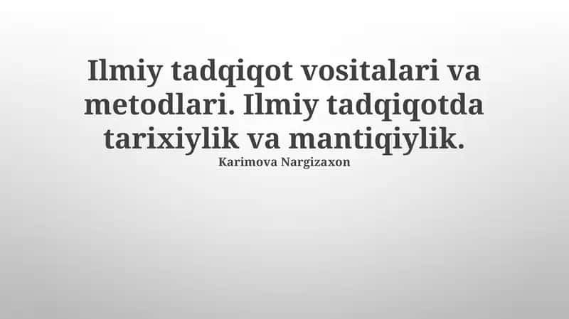 Ilmiy tadqiqot vositalari va metodlari 1
