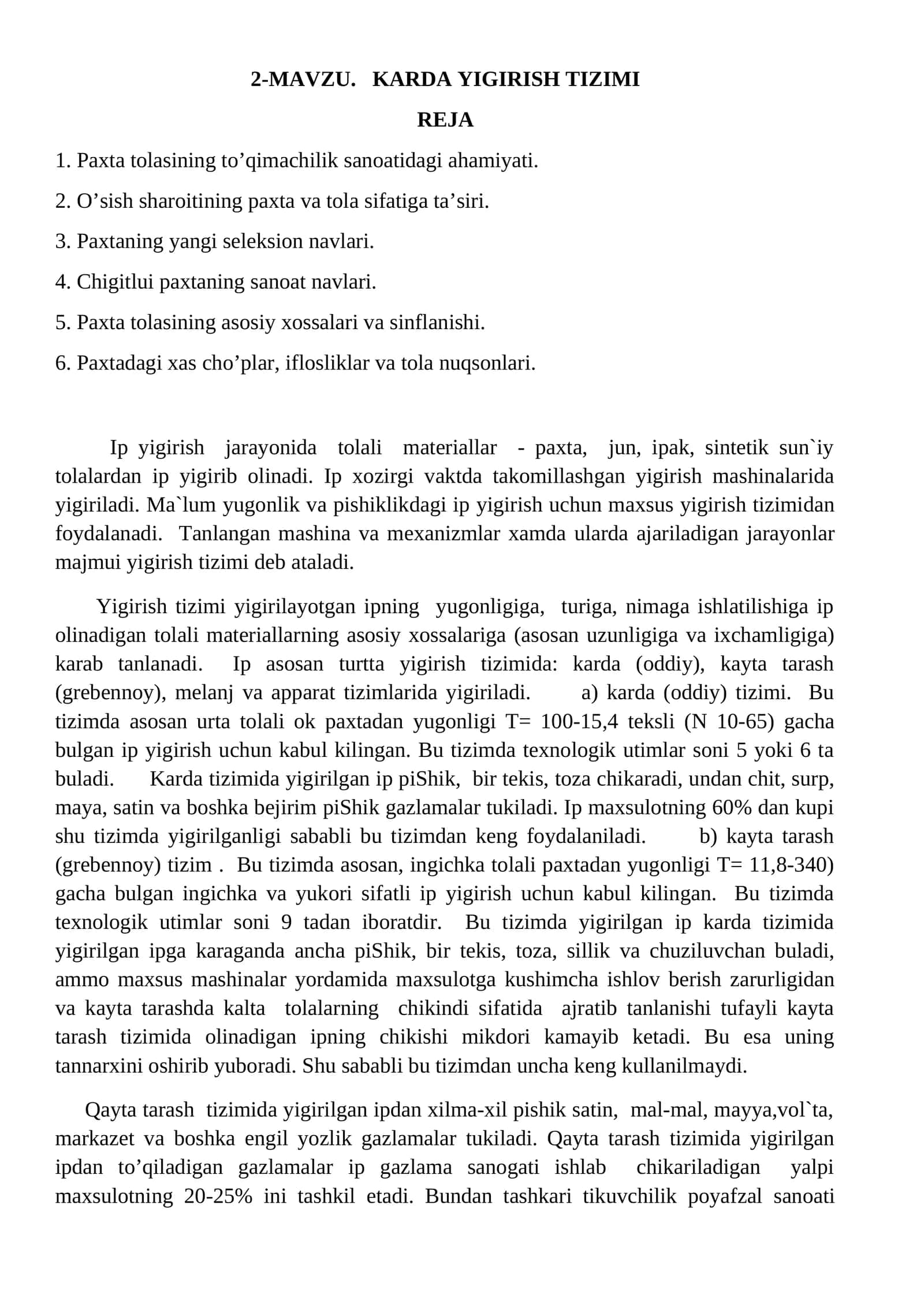 KARDA YIGIRISH TIZIMI 1