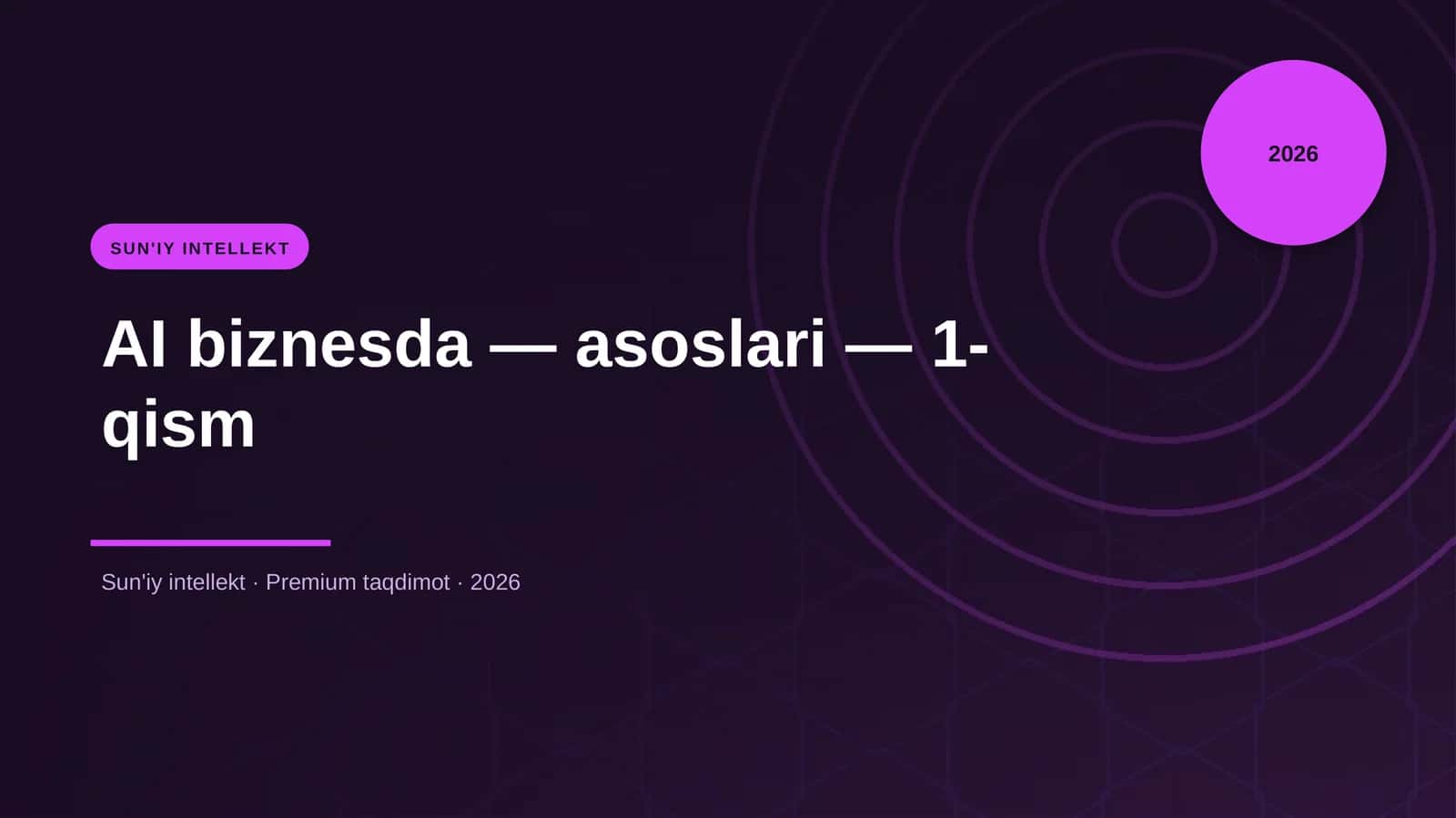 AI biznesda — asoslari — 1-qism 1