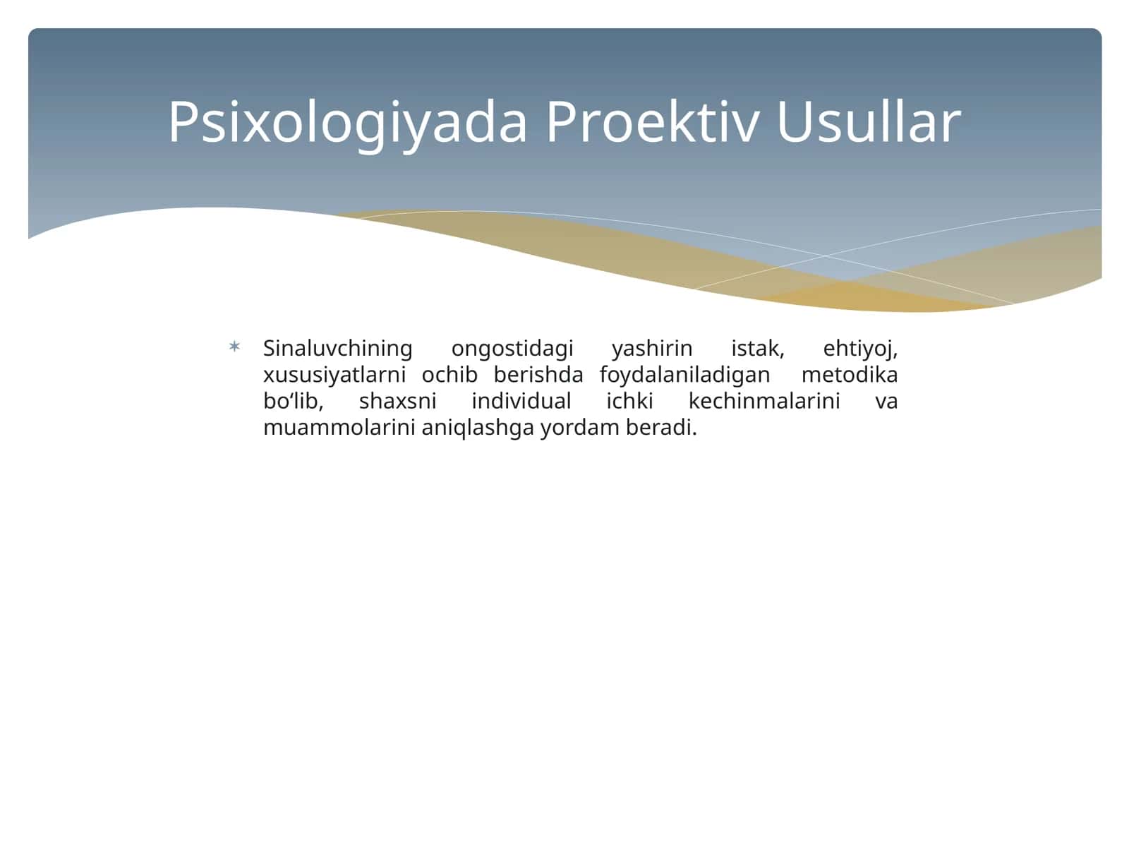 Psixologiyada proyektiv usullar 1