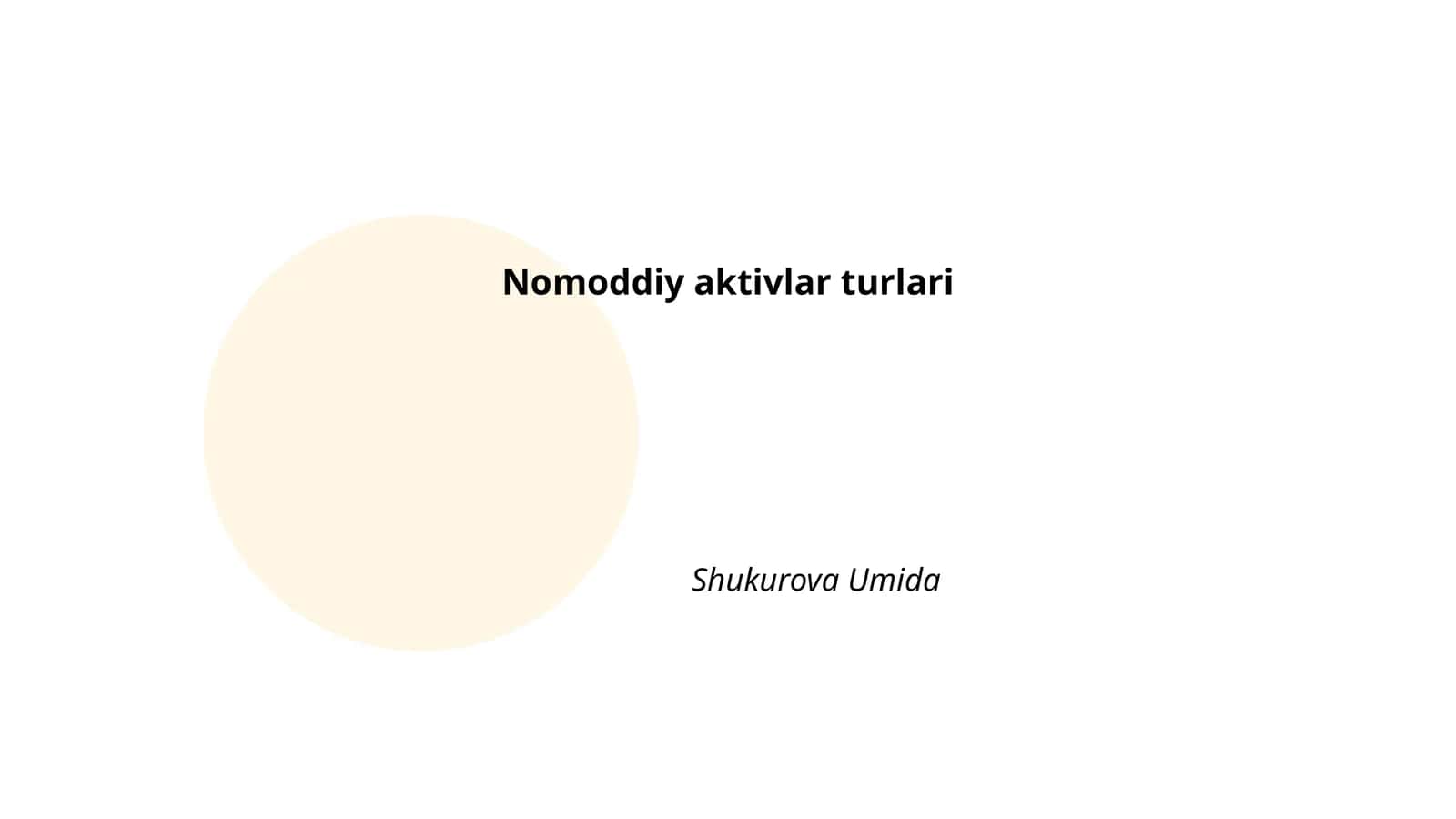 Nomoddiy aktivlar turlari 1
