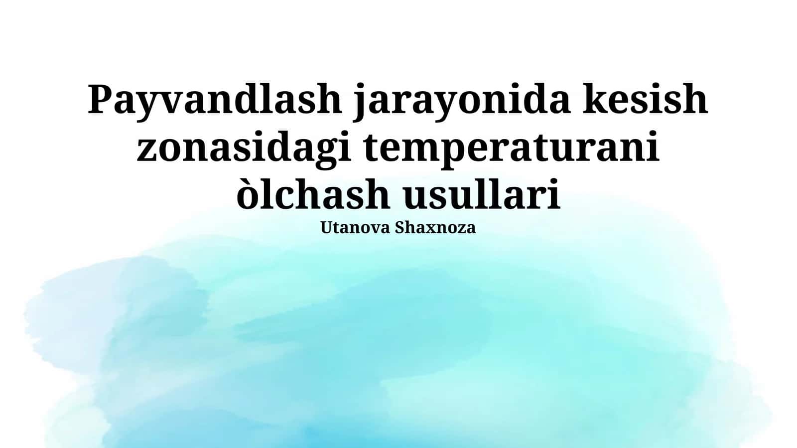 O'lchash usullari 1