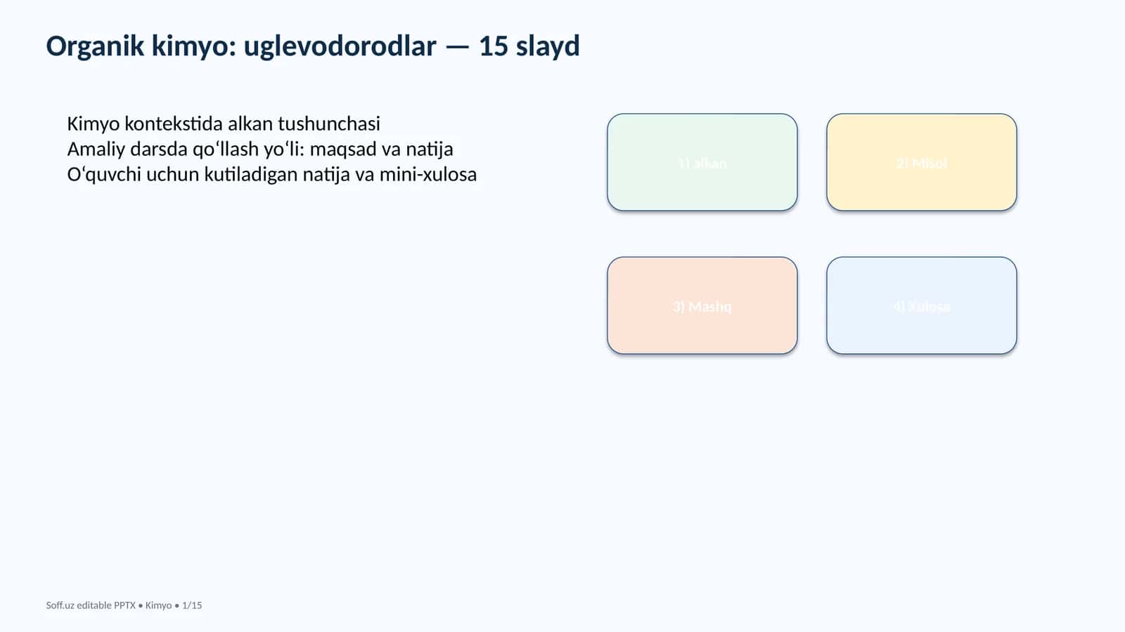 Organik kimyo: uglevodorodlar - 15 slayd 1