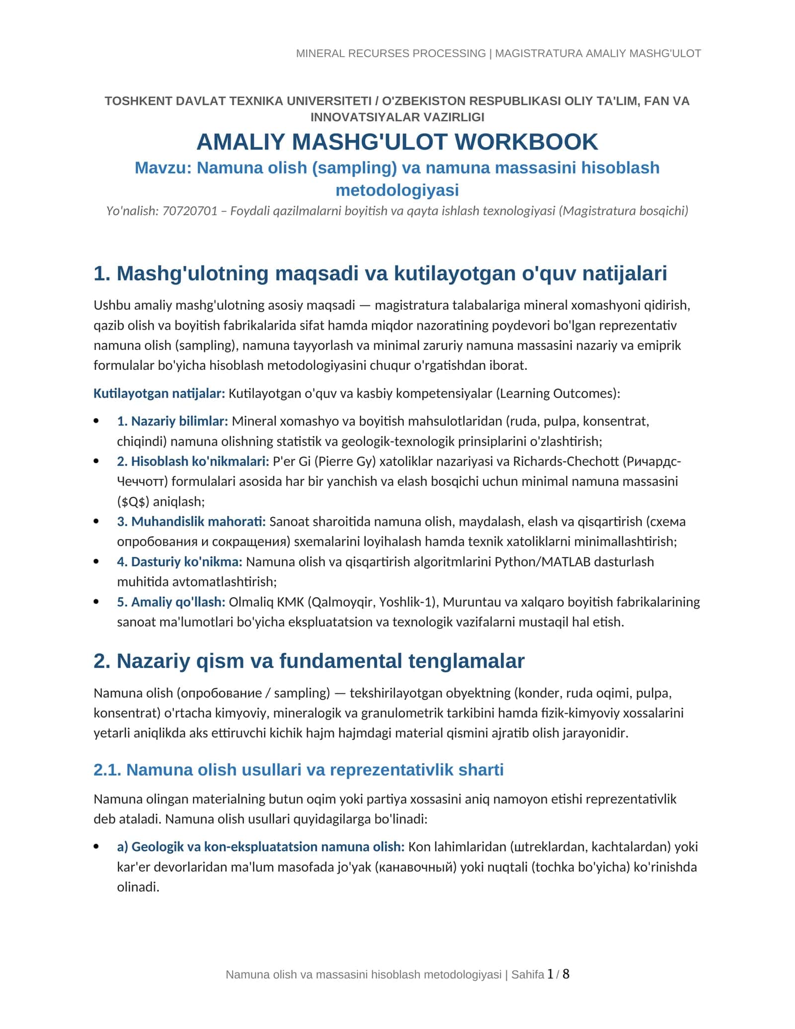 MAGISTRATURA AMALIY MASHG'ULOT 1