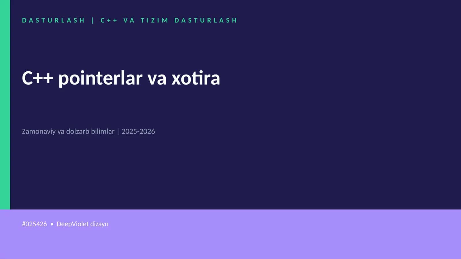 C++ VA TIZIM DASTURLASH 1