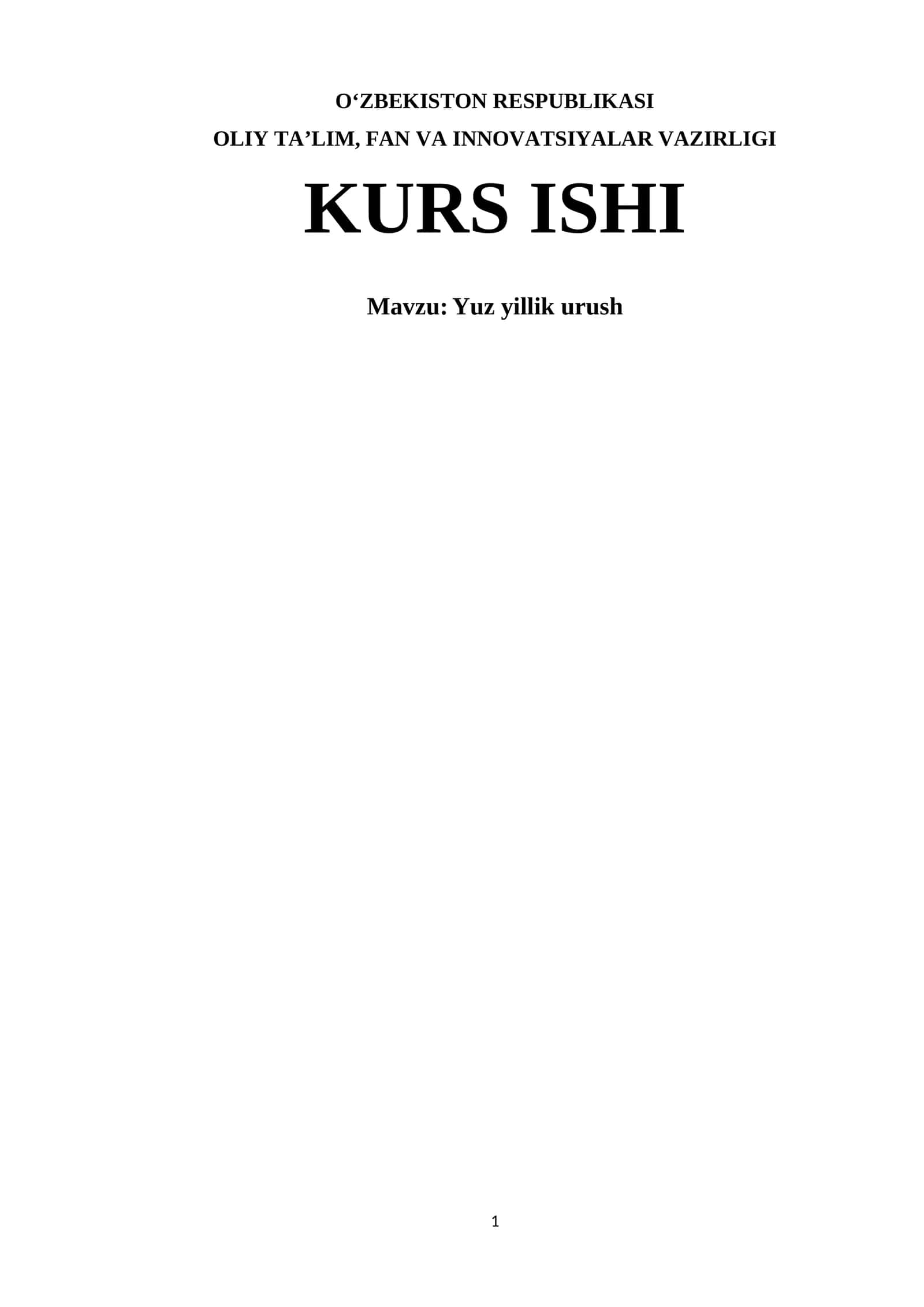 Yuz yillik urush 1