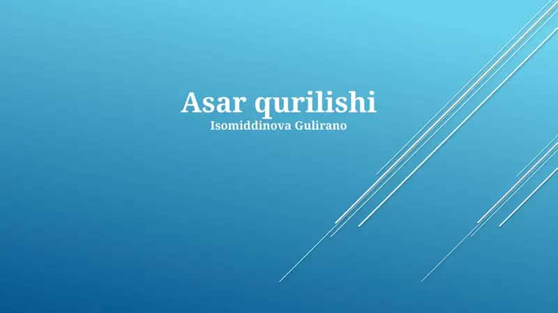 Asar qurilishi 1