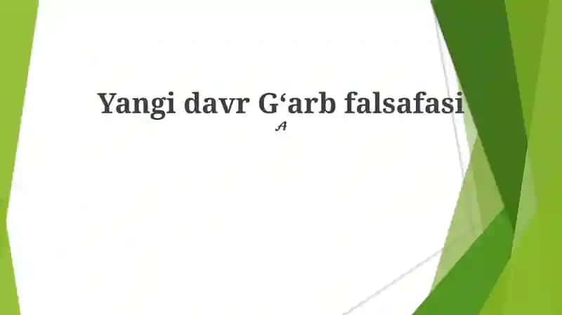 Yangi davr G‘arb falsafasi