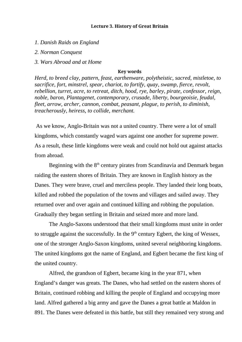 History of Great Britain 1