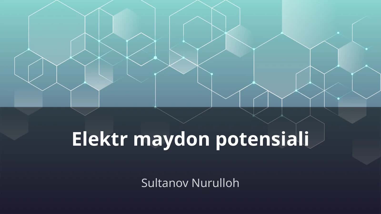 Elektr maydon potensiali 1