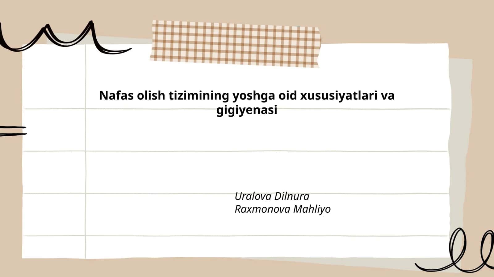 Nafas olish tizimining yoshga oid xususiyatlari va gigiyenasi 1