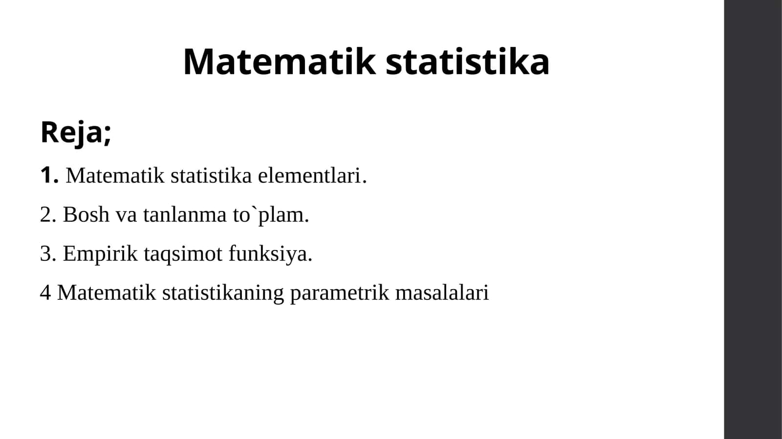 Matematik statistika 1
