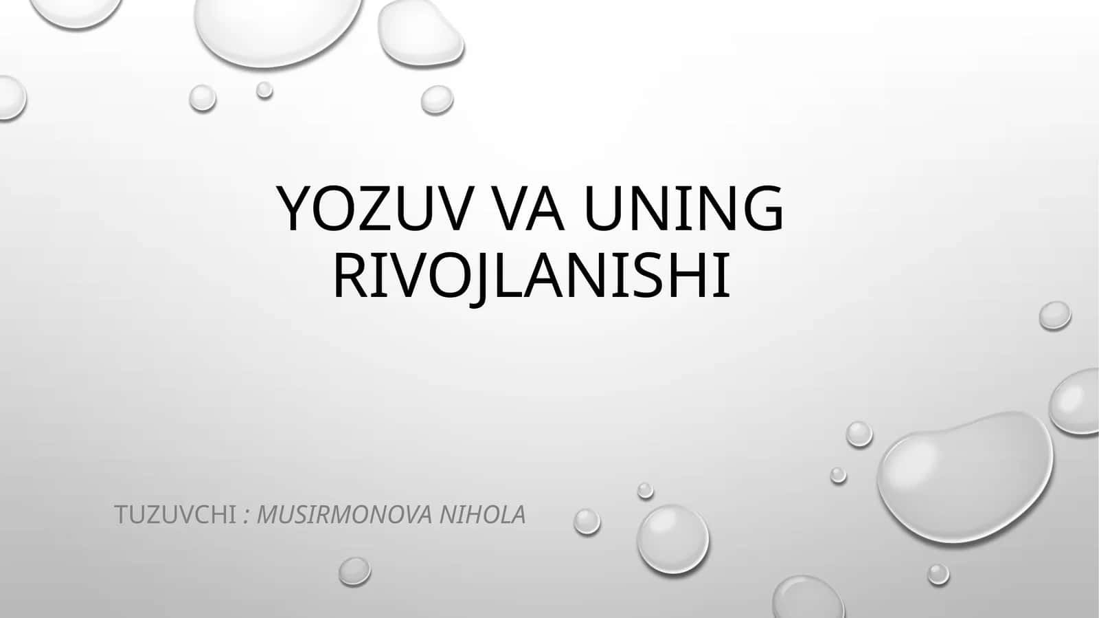 YOZUV VA UNING RIVOJLANISHI 1