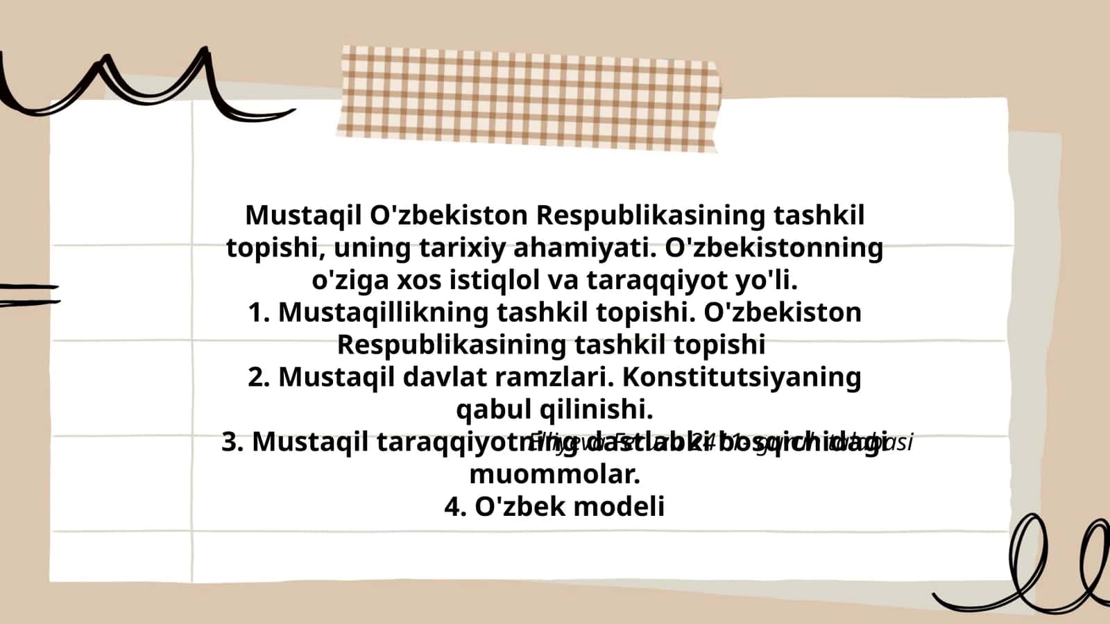 O'zbekiston Respublikasining Muasirligi 1