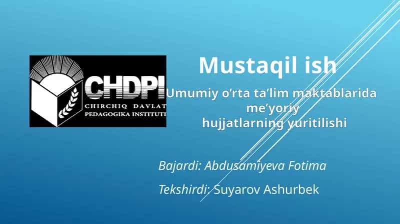 Metodbirlashmalar faoliyatini tashkilotish 1