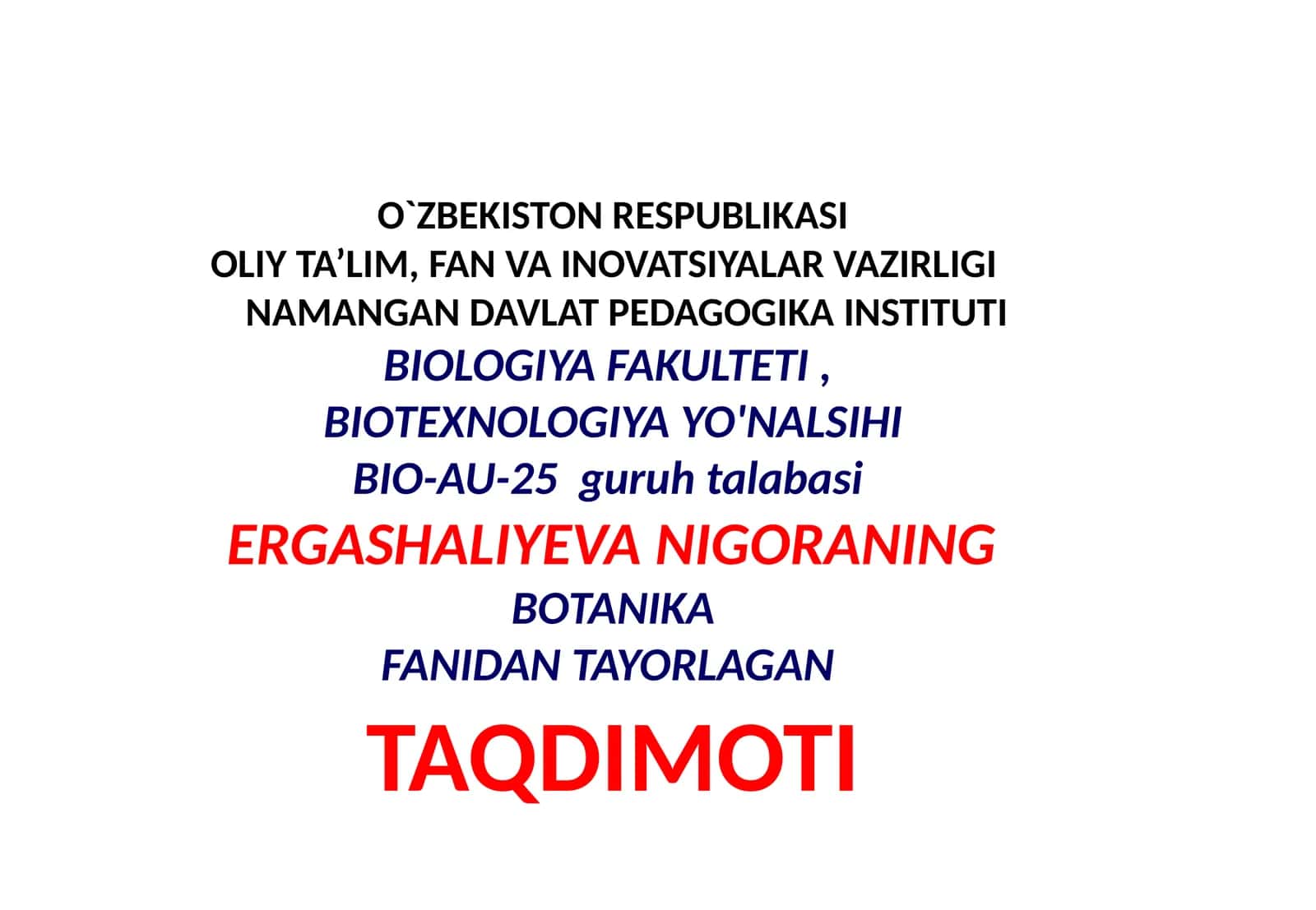 Suvoʻtlarni zamonaviy sistematik boʻlimlari va kategoriyalari 1