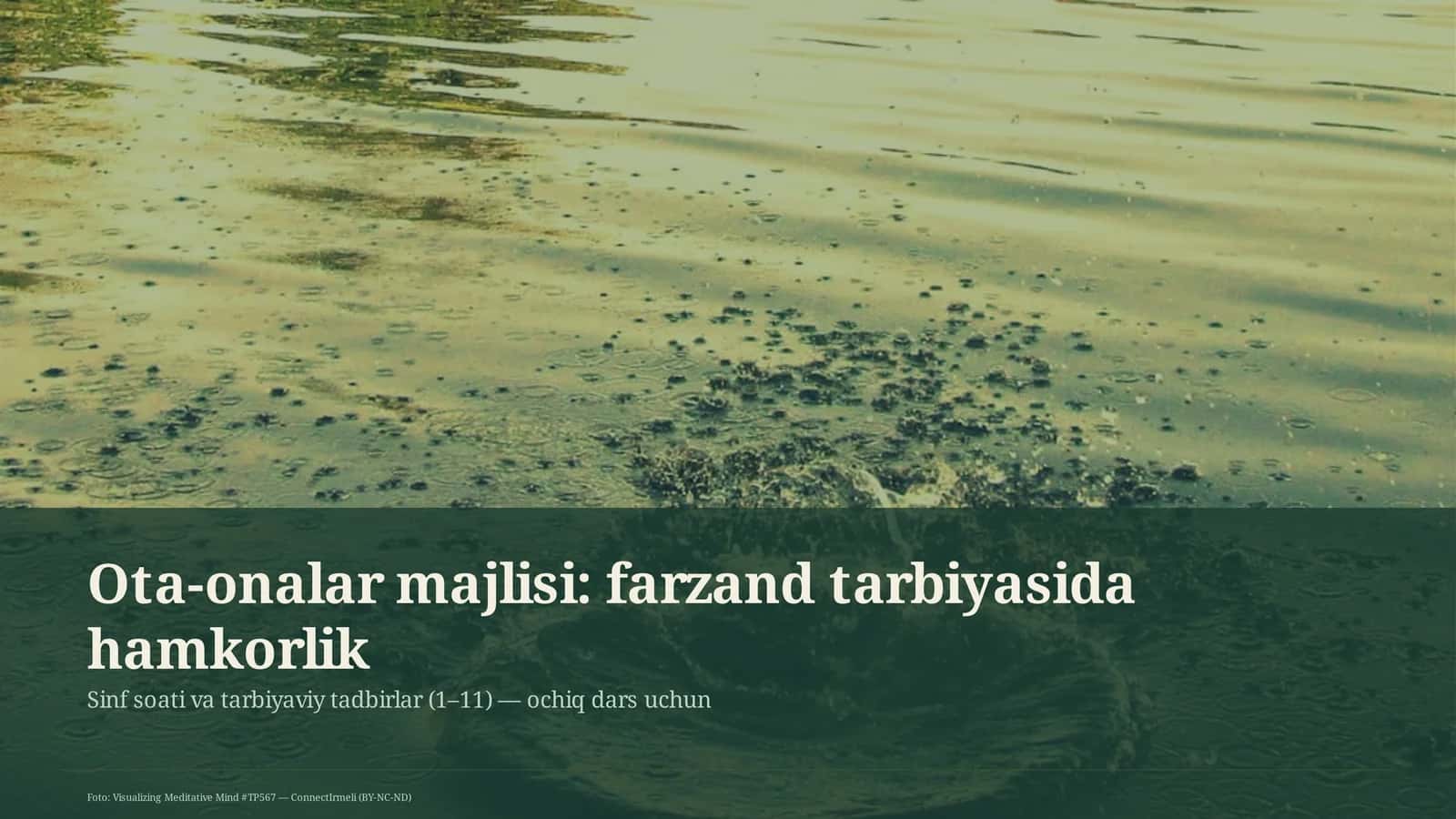 Sinf soati va tarbiyaviy tadbirlar (1– 11) 1