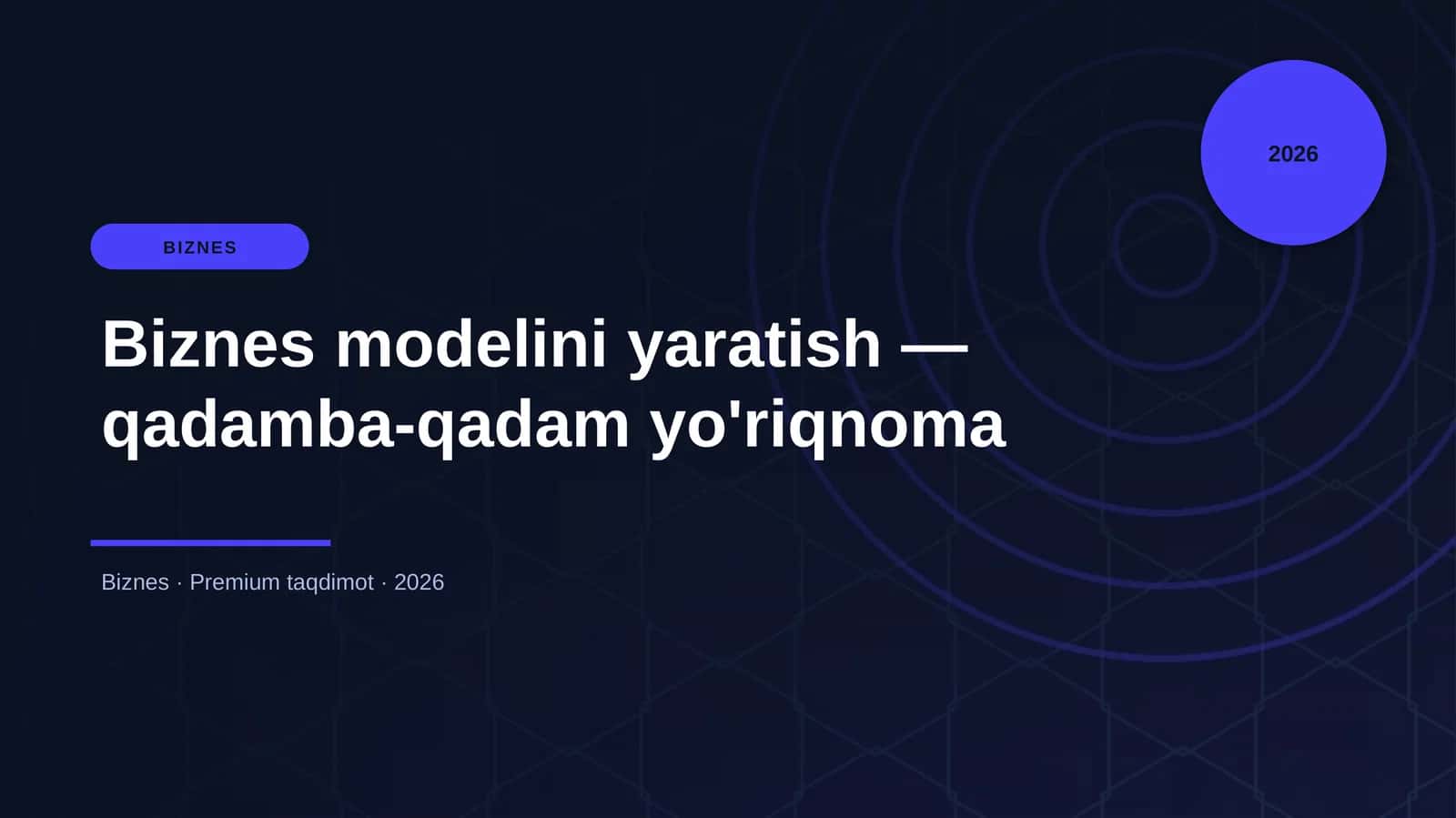 Biznes modelini yaratish — qadamba-qadam yo'riqnoma 1