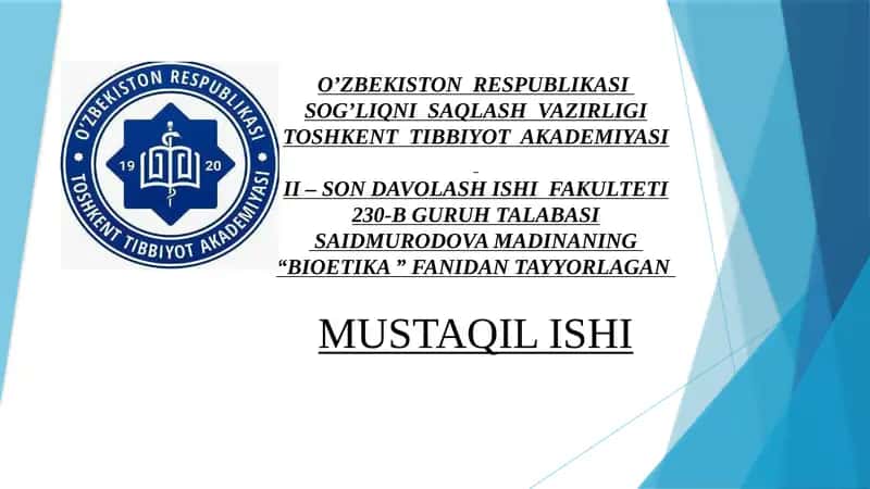 O’ZBEKISTONDA TRANSPLANTATSIYANING ETIK-HUQUQIY JIHATLARI 1