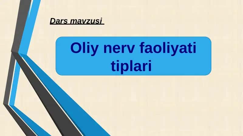 Oliy nerv faoliyati tiplari 1