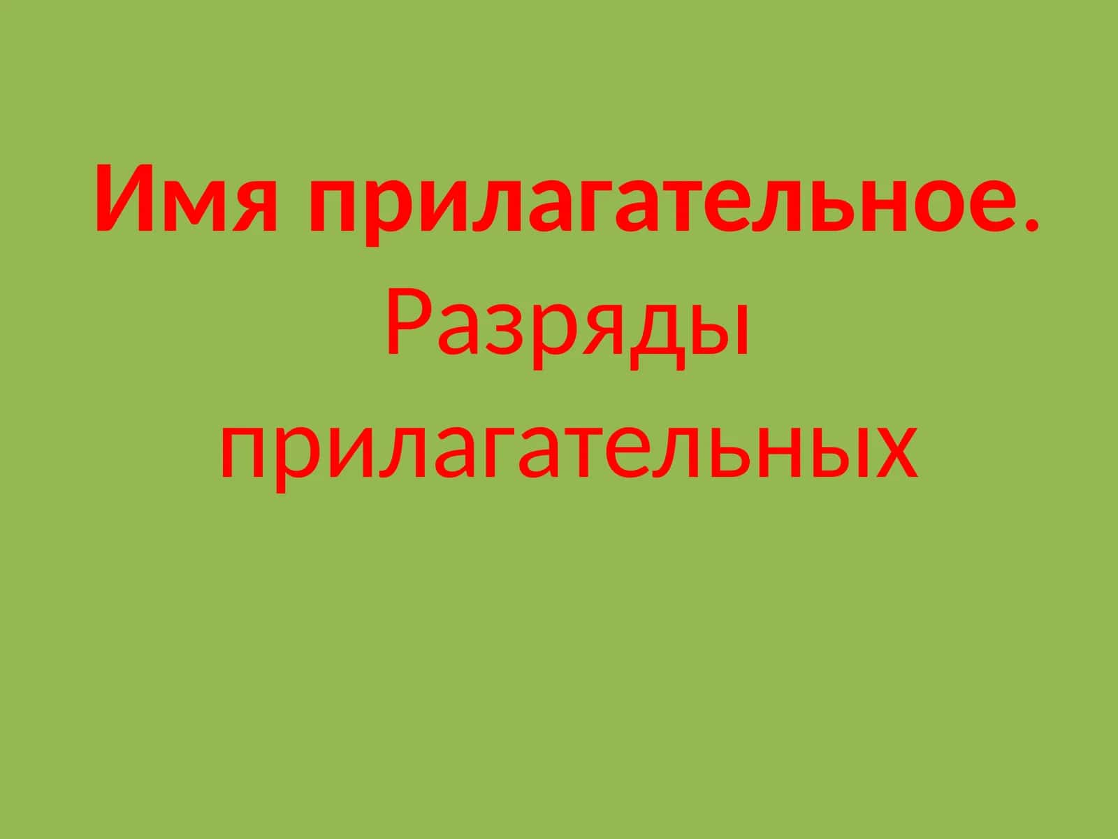 Имя прилагательное. Разряды прилагательных 1