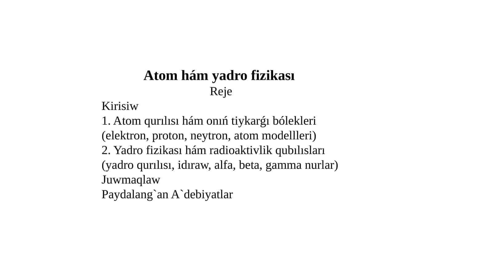 Atom hám yadro fizikasi 1