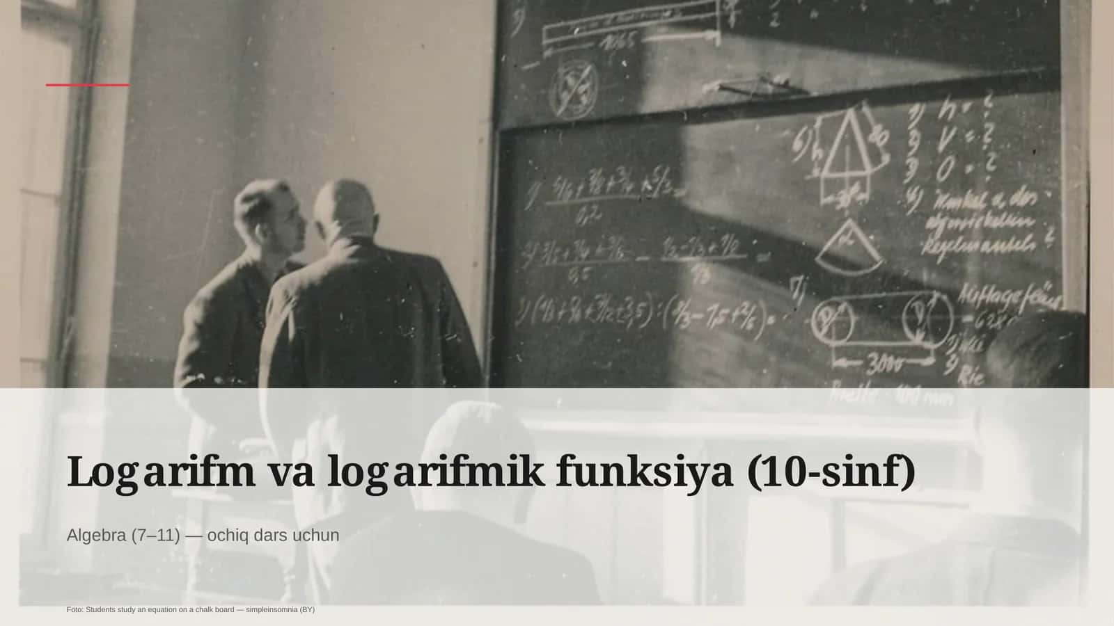 Logarifm va logarifmik funksiya (10-sinf) 1