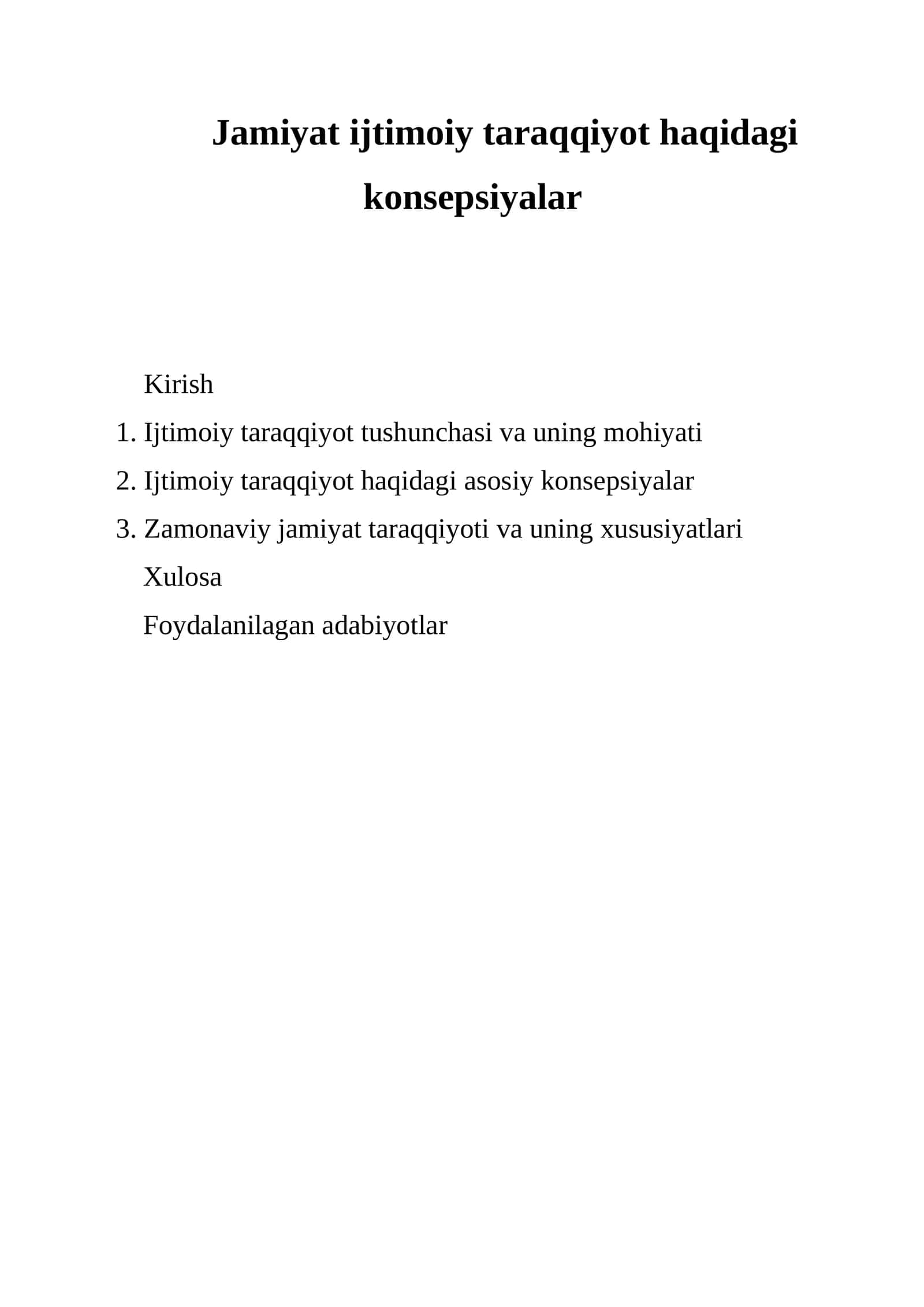 Jamiyat ijtimoiy taraqqiyot haqidagi konsepsiyalar 1