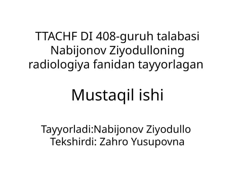 Buyrak va siydik yo'llarini nurli tekshirish usullari 1