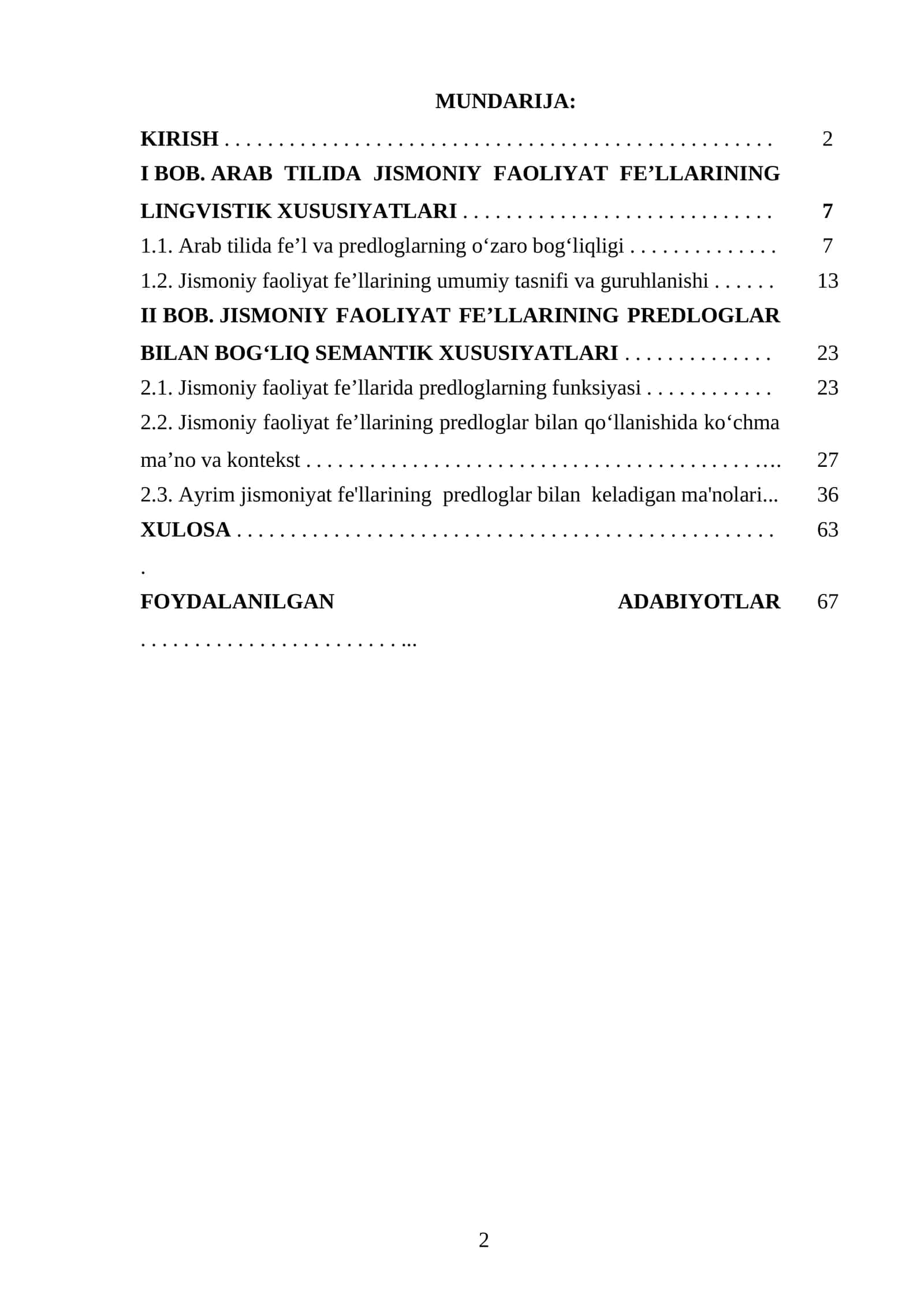 ARAB TILIDA JISMONIY FAOLIYAT FE’LLARINING LINGVISTIK XUSUSIYATLARI 1