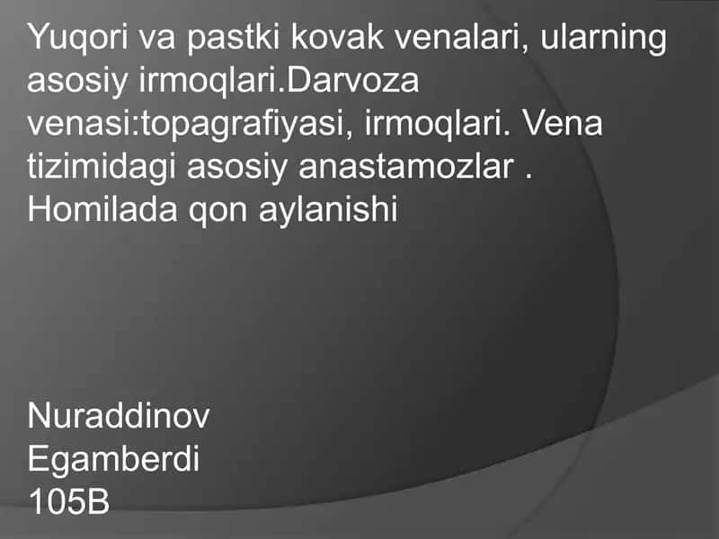 yuqori va pastki kovak vena anatomiyasi pptx 1