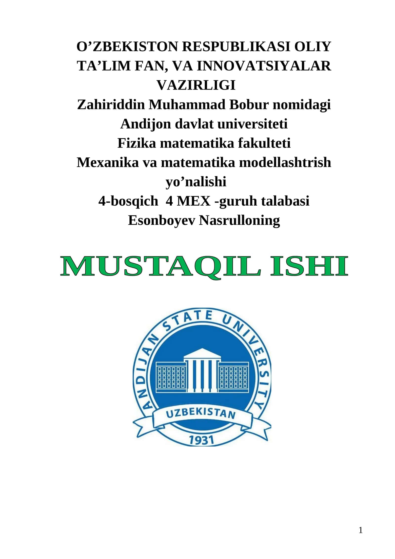 MAVZU: SUYUQLIKNING TEKIS DEVORGA BOSIMI. MASALALAR 1