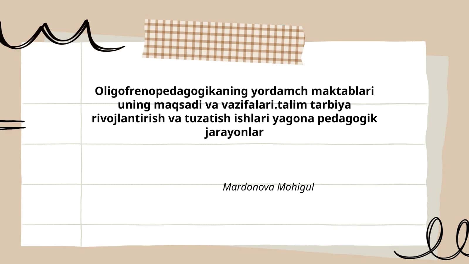 Oligofrenopedagogikaning yordamch maktablari uning maqsadi va vazifalari 1