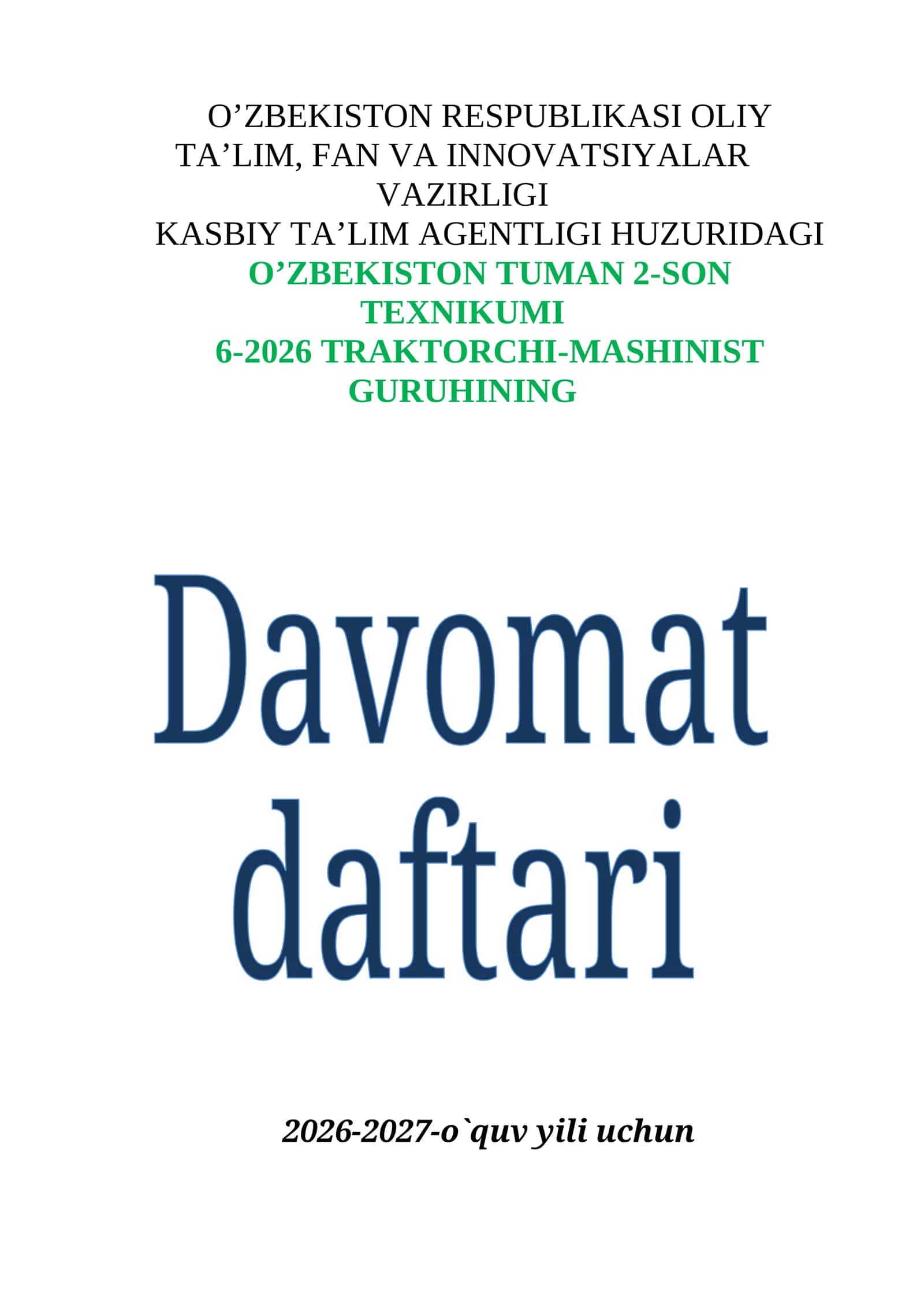 GURUH DAVOMAT DAFTARI 1