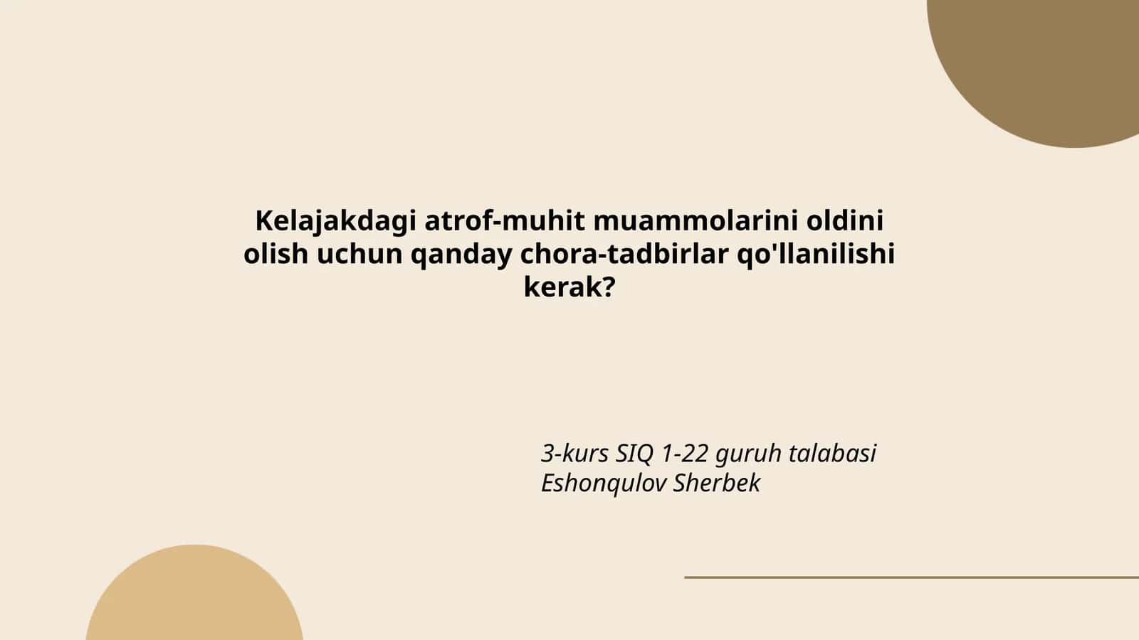 Atrof-muhit muammolarini oldini olish chora-tadbirlari 1